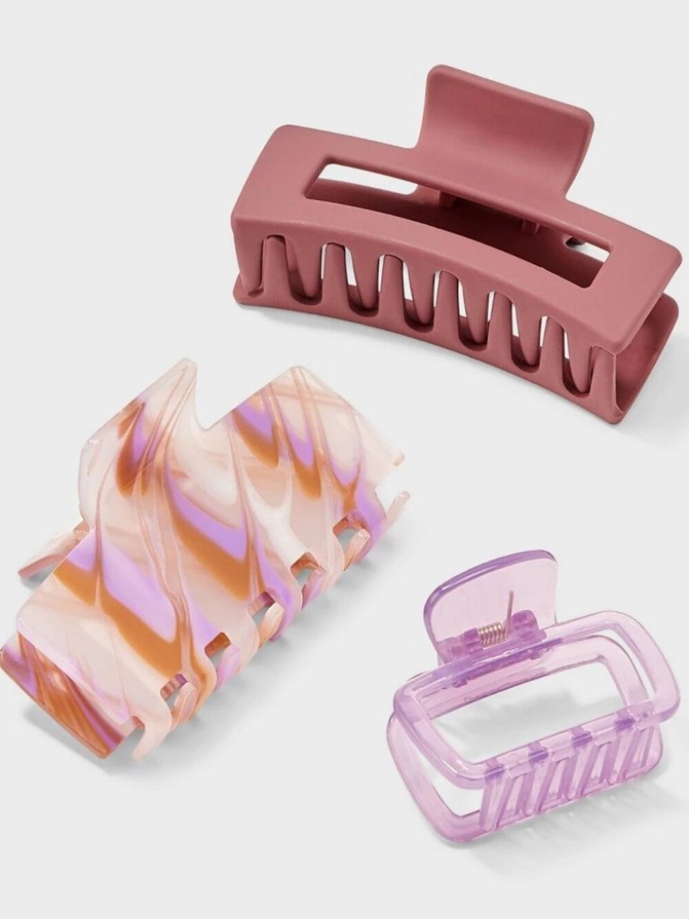 Cutout Claw Hair Clip Pack Set 3pc - Universal Thread™ Assorted Purple